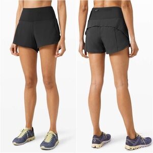 Lululemon Black Speed Up Shorts High-Rise 4" Size 14